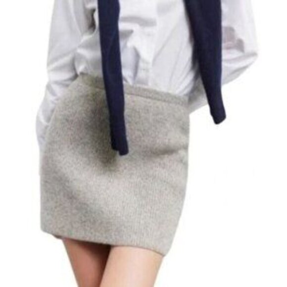 ZARA Oat Beige Knitted Wool Skirt NWT - Picture 1 of 3